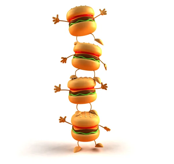 stock image Many Hamburgers 3d illustration