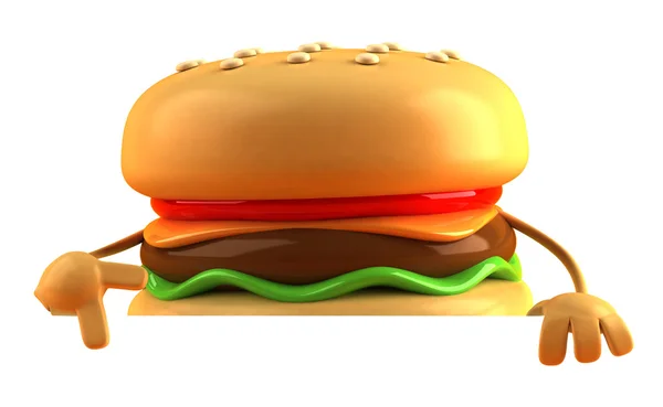 햄버거 3d 그림 — 스톡 사진