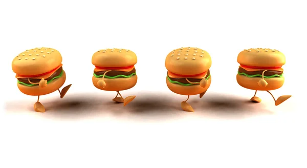 Hamburger 3d illustrazione — Foto Stock