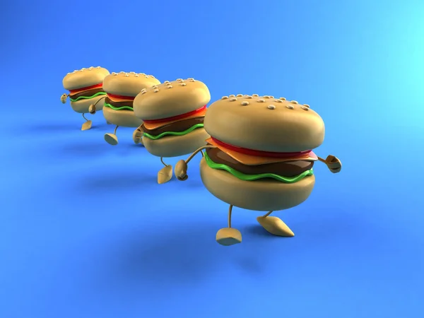 Hamburger 3d illustration — Stock Photo, Image