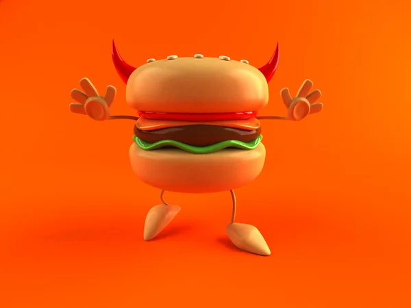Evil Hamburger 3d illustration — Stock Photo, Image
