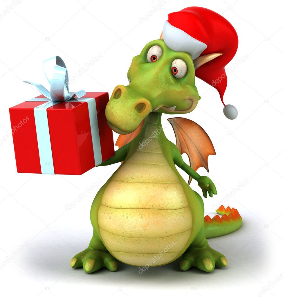 Christmas Dragon 3d illustration