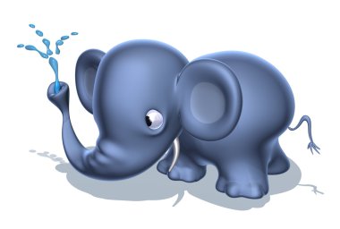 Elephant 3d illustration clipart