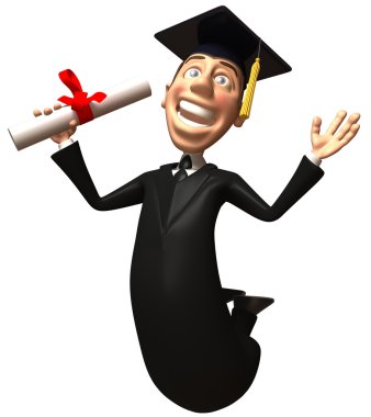 Diploma 3d ilustration clipart