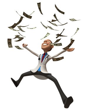 Business man makes money clipart