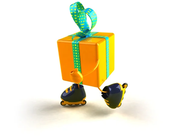 Подарки на роликовых коньках 3D иллюстрации — стоковое фото