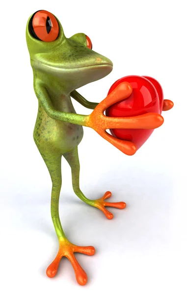 개구리와 하트 3d — 스톡 사진