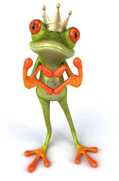 Frosch mit herzen 3d — Stockfoto