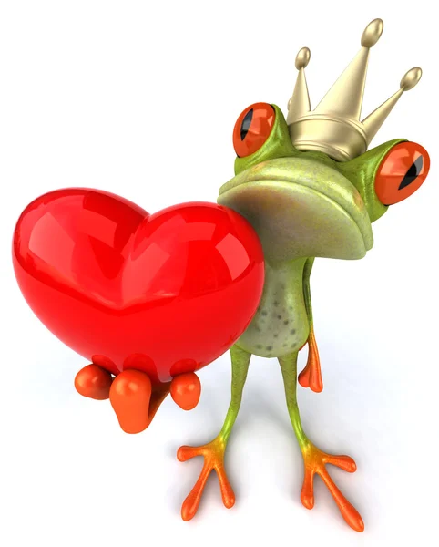 stock image Frog with hearts 3d