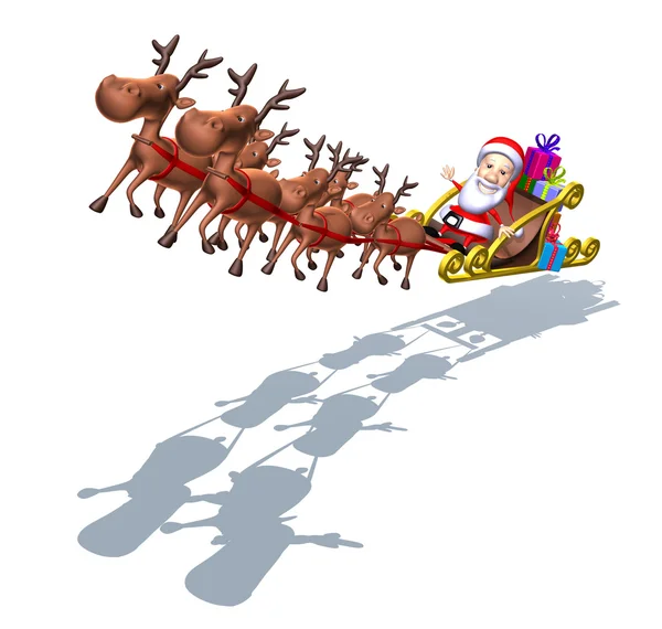 Santa 3D-s illusztráció — Stock Fotó