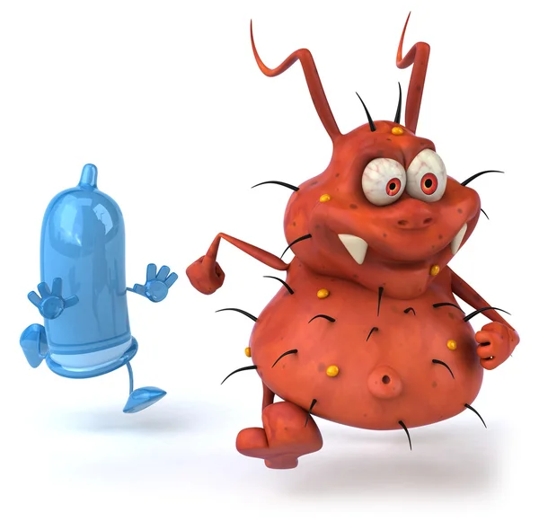 Virüs 3d animasyon — Stok fotoğraf