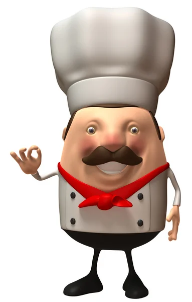 Chef-kok 3d illustratie — Stockfoto