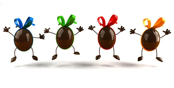 イースター チョコレートの卵の 3 d イラストレーション — ストック写真