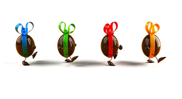 Húsvéti csokitojás 3D-s illusztráció — Stock Fotó