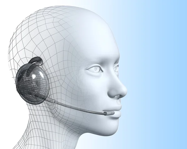 Stock image 3D woman with headset