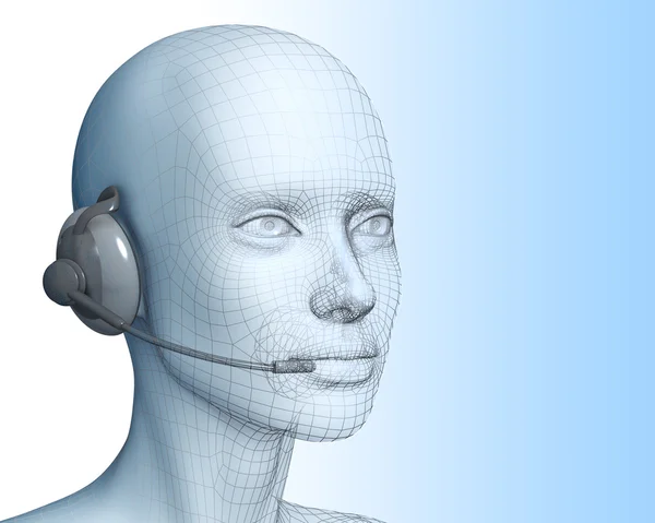 stock image 3D woman with headset