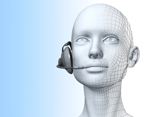 stock image 3D woman with headset