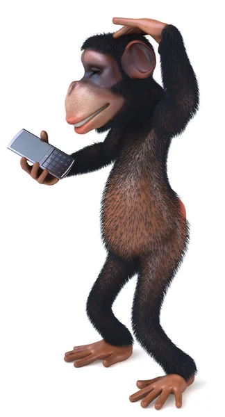 Małpa z telefonem — Zdjęcie stockowe