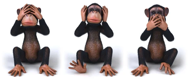 Ilustrasi 3d monyet yang menyenangkan — Stok Foto