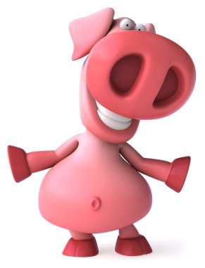 mutlu domuz illüstrasyon