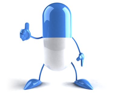 Happy pill 3d illustration clipart