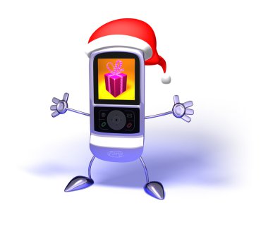 Santa Claus mobile phone clipart