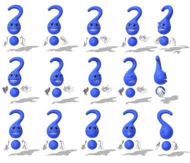 3D Question mark character clipart