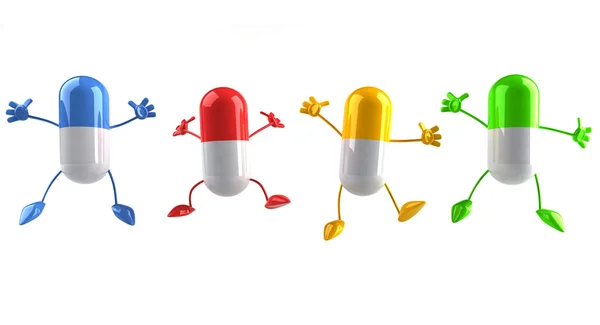 Happy pill 3d иллюстрации — стоковое фото