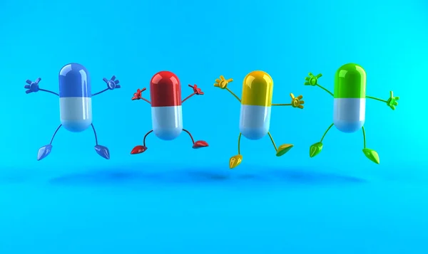 Happy pilule illustration 3d — Photo