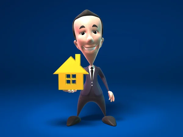 stock image Business boy sells real estate