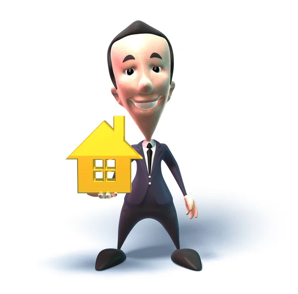 stock image Business boy sells real estate