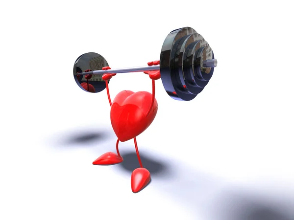 Heart with weights — Stock Photo, Image