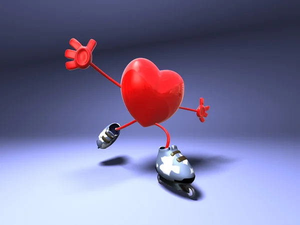 Heart skating — Stock Photo, Image