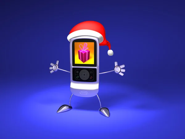 Santa Claus mobile phone — Stock Photo, Image