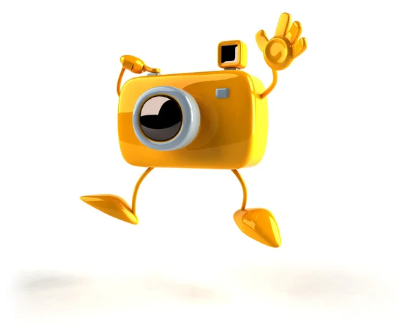 3D camera in a funny pose 3d illustration — Stock Photo, Image