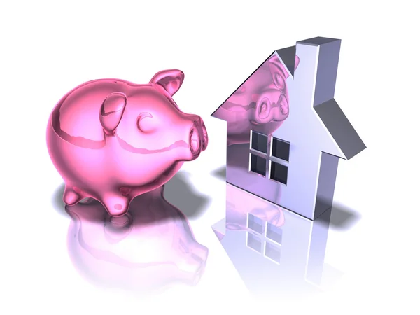 Piggy bank nieruchomości — Zdjęcie stockowe