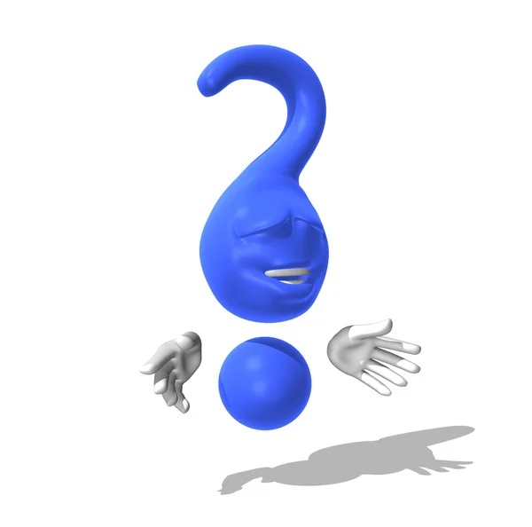 Personagem de ponto de interrogação 3D — Fotografia de Stock