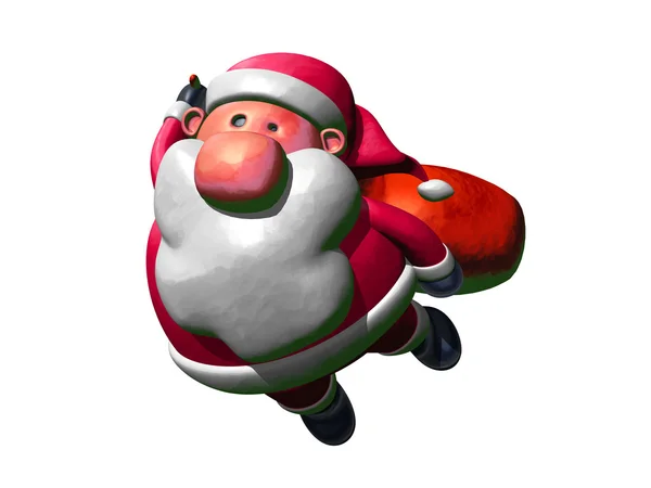 Santa claus vliegen — Stockfoto