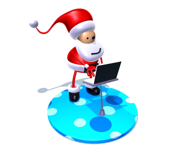 Weihnachtsmann surft — Stockfoto
