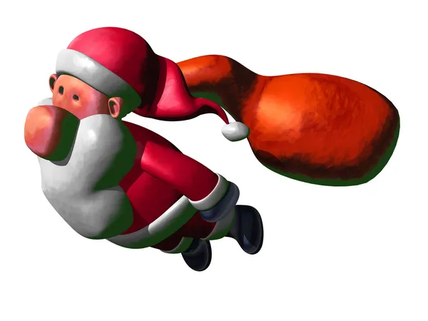 Santa Claus flying — Stock Photo, Image