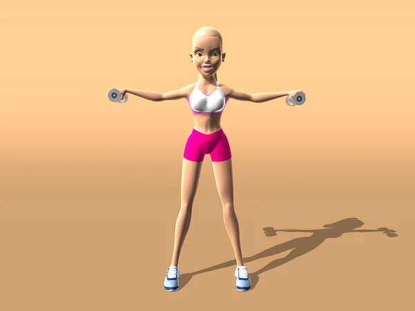 Fitness kız omuz — Stok fotoğraf