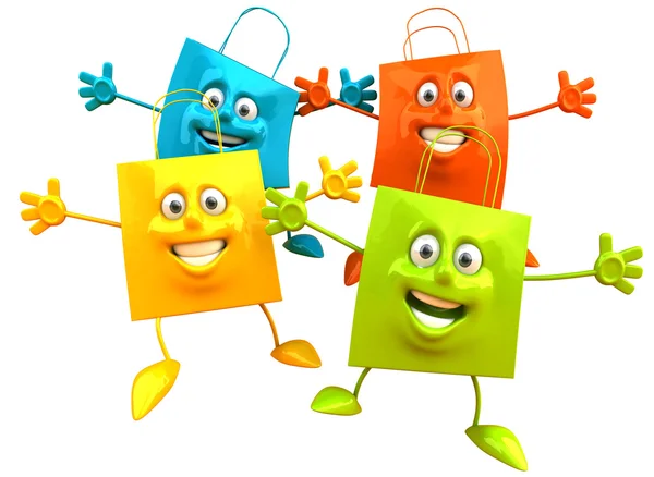 Shopping bags 3d illustration — Stock Photo, Image