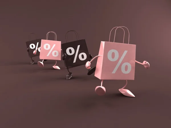 Shopping bags: vendita illustrazione 3d — Foto Stock