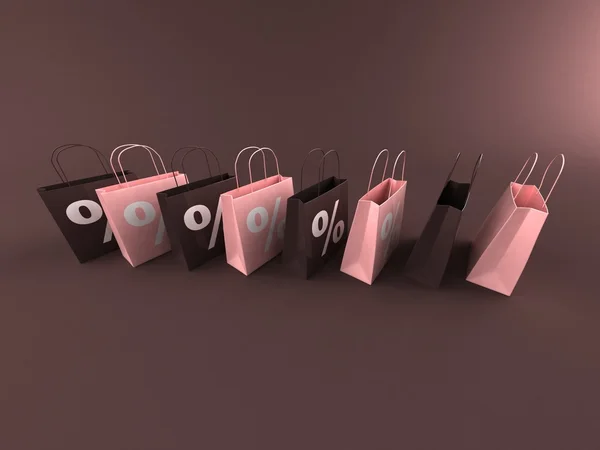 ショッピング バッグ: 販売 3 d イラスト — ストック写真