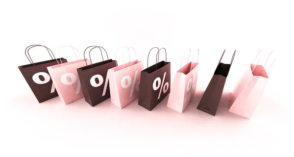 Sacos de compras: venda ilustração 3d — Fotografia de Stock