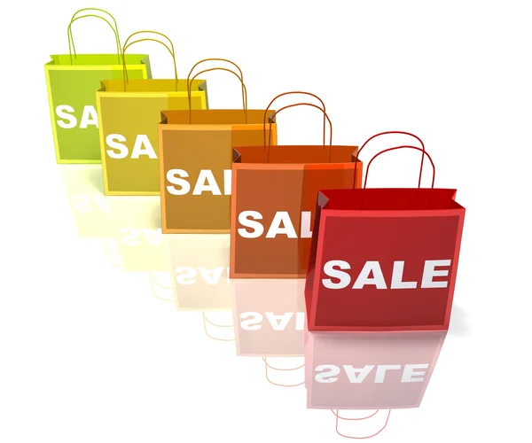 Sacos de compras: venda ilustração 3d — Fotografia de Stock