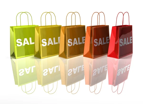 ショッピング バッグ: 販売 3 d イラスト — ストック写真
