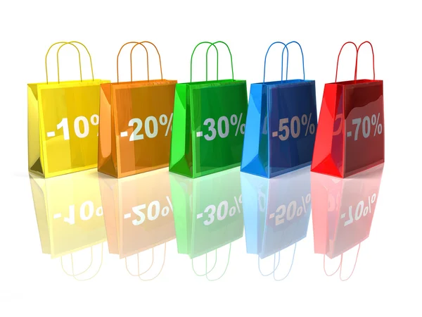 Shopping bags: vendita illustrazione 3d — Foto Stock