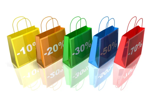 Nákupní tašky: prodej 3d ilustrace — Stock fotografie