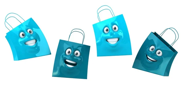 Nákupní tašky 3D ilustrace — Stock fotografie